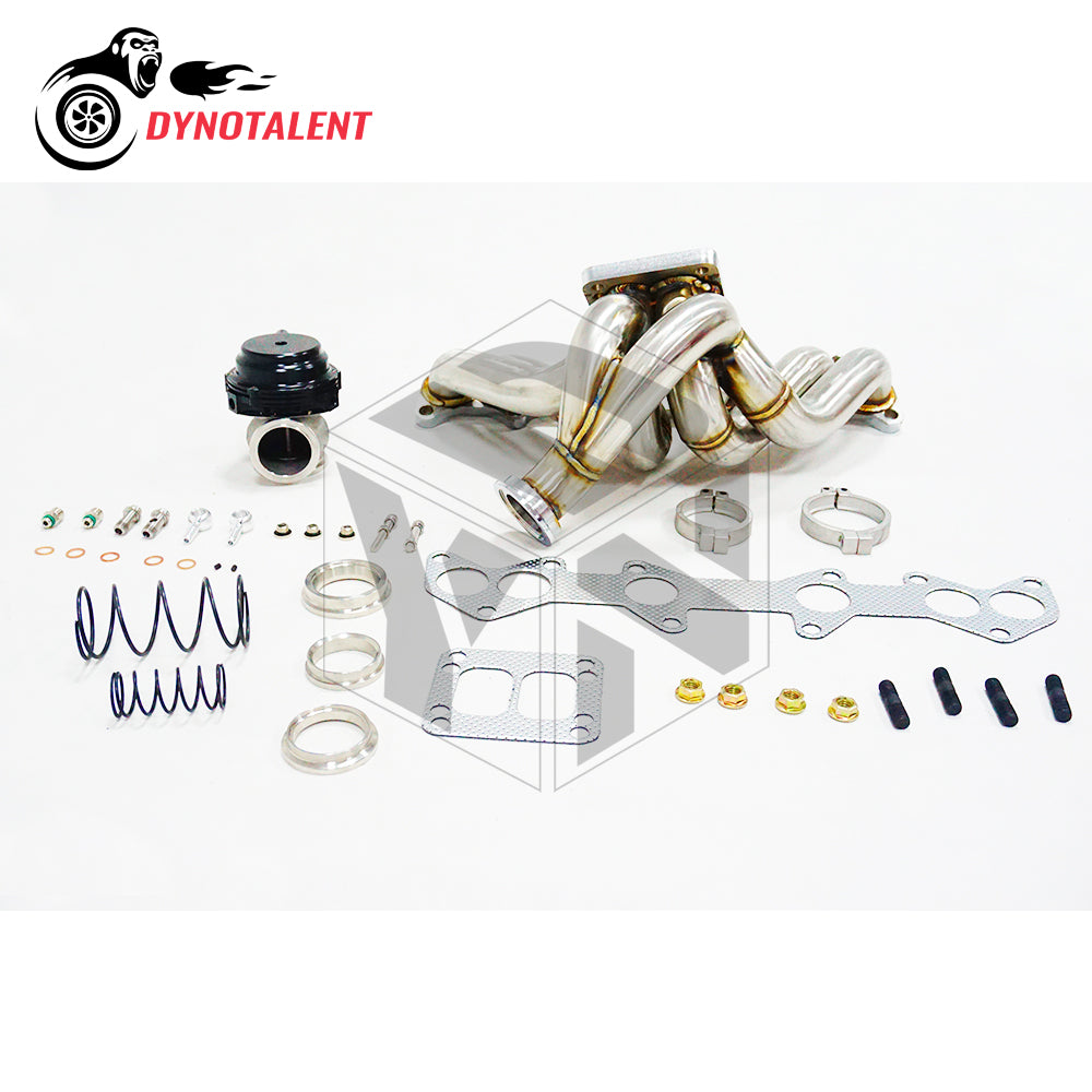 Dynotalent T3/T4 SS304 Twin Scroll Equal Length V-band Turbo Manifold With 44mm Wastegate For 1JZGTE VVTI