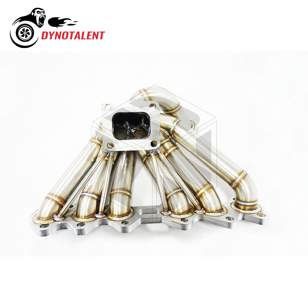 Dynotalent 42mm OD 3mm Thick Steam Pipe Stainless Steel Equal Length T4 Turbo Manifold Supra 2JZGTE 2JZ-GTE 2JZ GTE