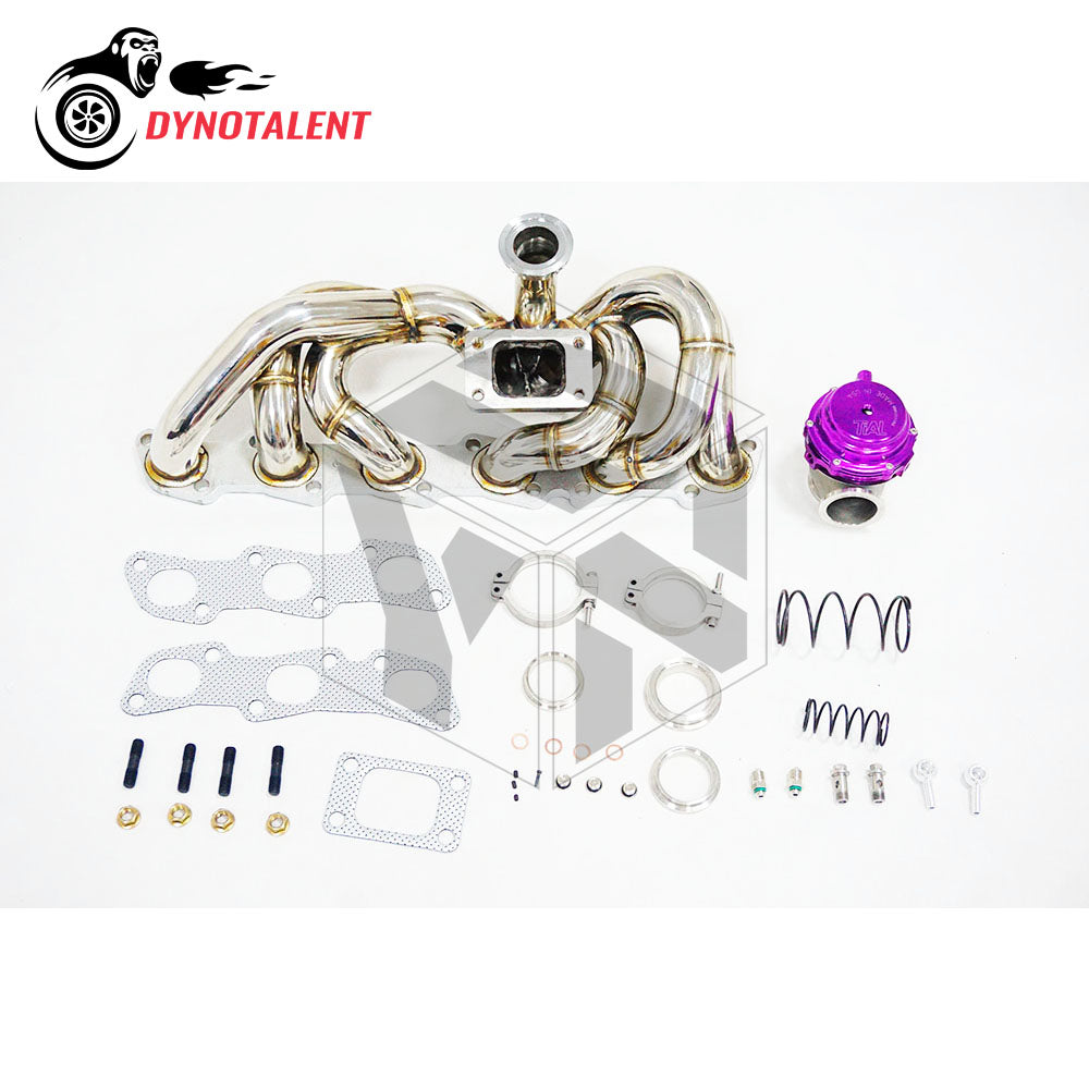 Dynotalent 42mm SS304 44mm V band Wastegate T3 Exhaust Low Mount Turbo  Manifold For RB20 RB25 Skyline R32 R33 R34 RB20DET