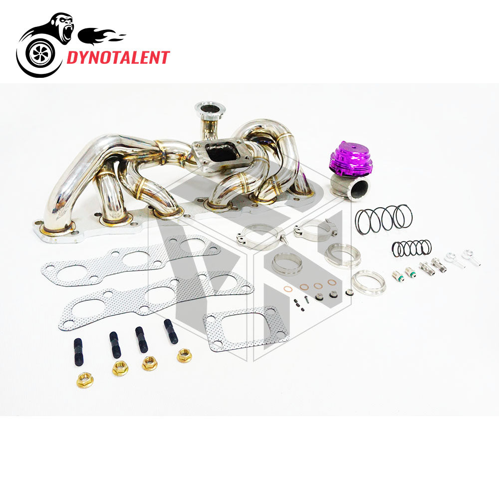 Dynotalent 42mm SS304 44mm V band Wastegate T3 Exhaust Low Mount Turbo  Manifold For RB20 RB25 Skyline R32 R33 R34 RB20DET