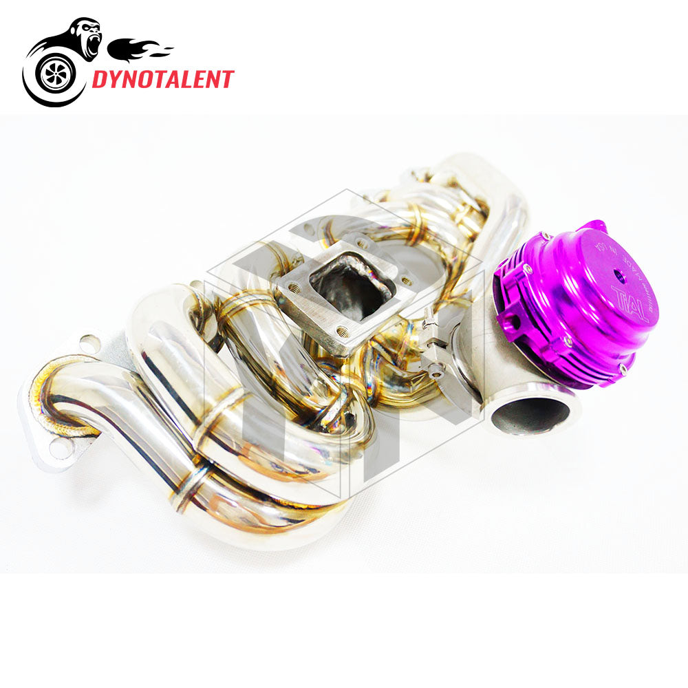 Dynotalent 42mm SS304 44mm V band Wastegate T3 Exhaust Low Mount Turbo  Manifold For RB20 RB25 Skyline R32 R33 R34 RB20DET