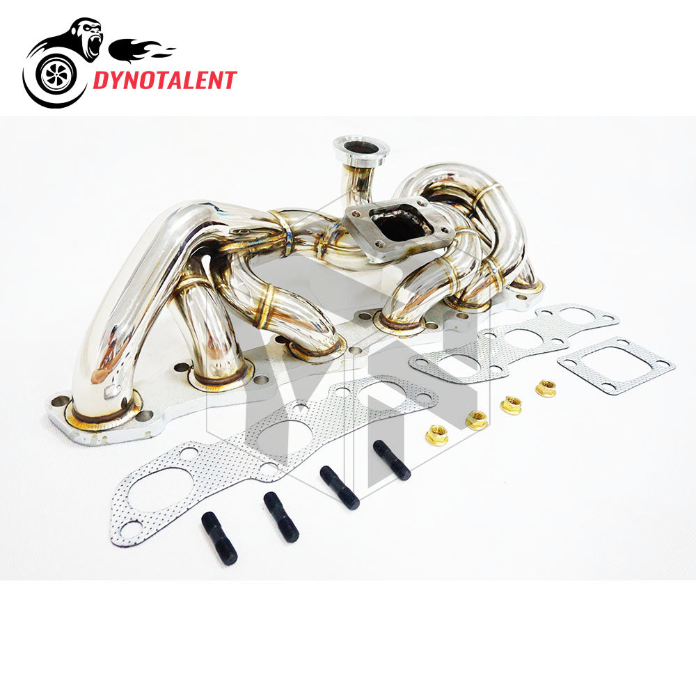 Dynotalent 44mm V band 42mm STAINLESS STEEL T3 Exhaust Low Mount MANIFOLD Turbo Header For RB20 RB25 Skyline R32 R33 R34 RB20DET