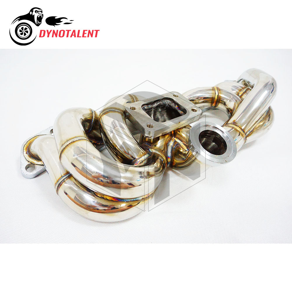 Dynotalent 44mm V band 42mm STAINLESS STEEL T3 Exhaust Low Mount MANIFOLD Turbo Header For RB20 RB25 Skyline R32 R33 R34 RB20DET