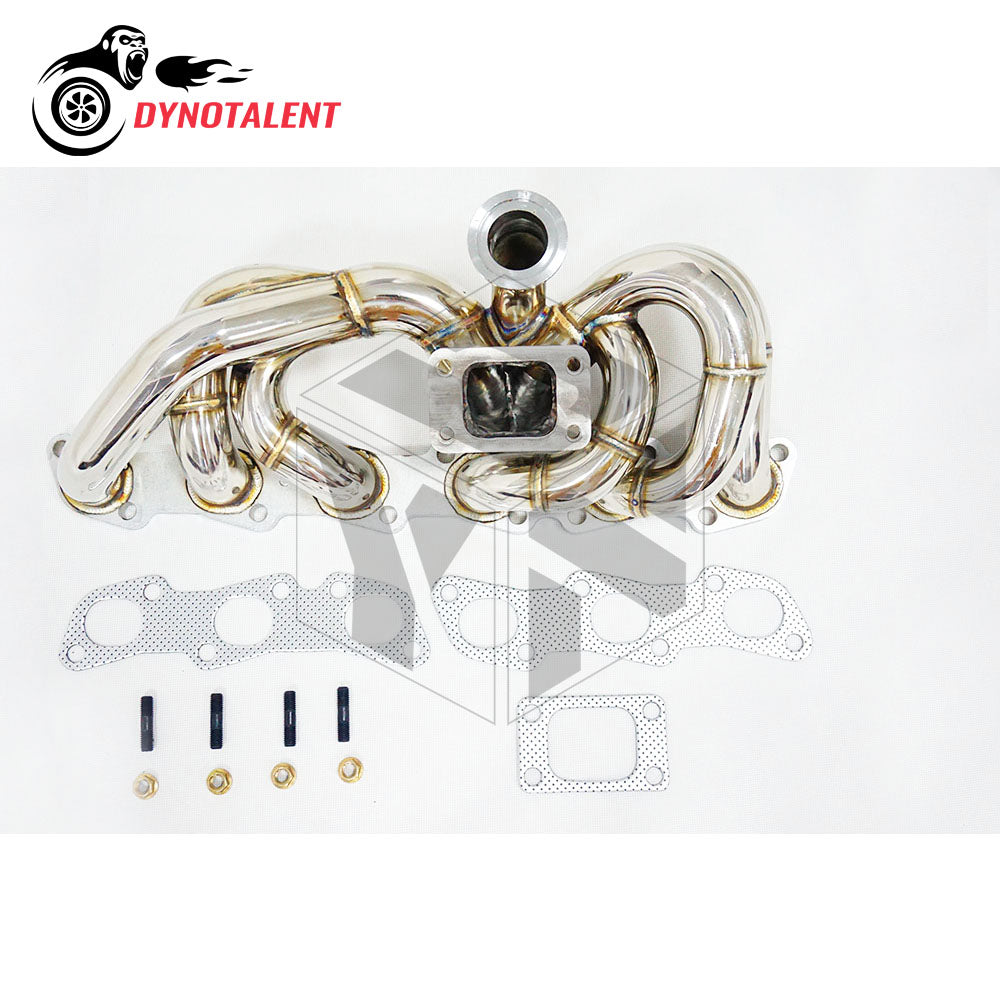 Dynotalent 44mm V band 42mm STAINLESS STEEL T3 Exhaust Low Mount MANIFOLD Turbo Header For RB20 RB25 Skyline R32 R33 R34 RB20DET