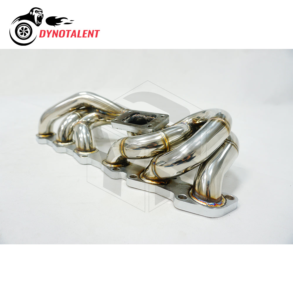 Dynotalent 44mm V band 42mm STAINLESS STEEL T3 Exhaust Low Mount MANIFOLD Turbo Header For RB20 RB25 Skyline R32 R33 R34 RB20DET