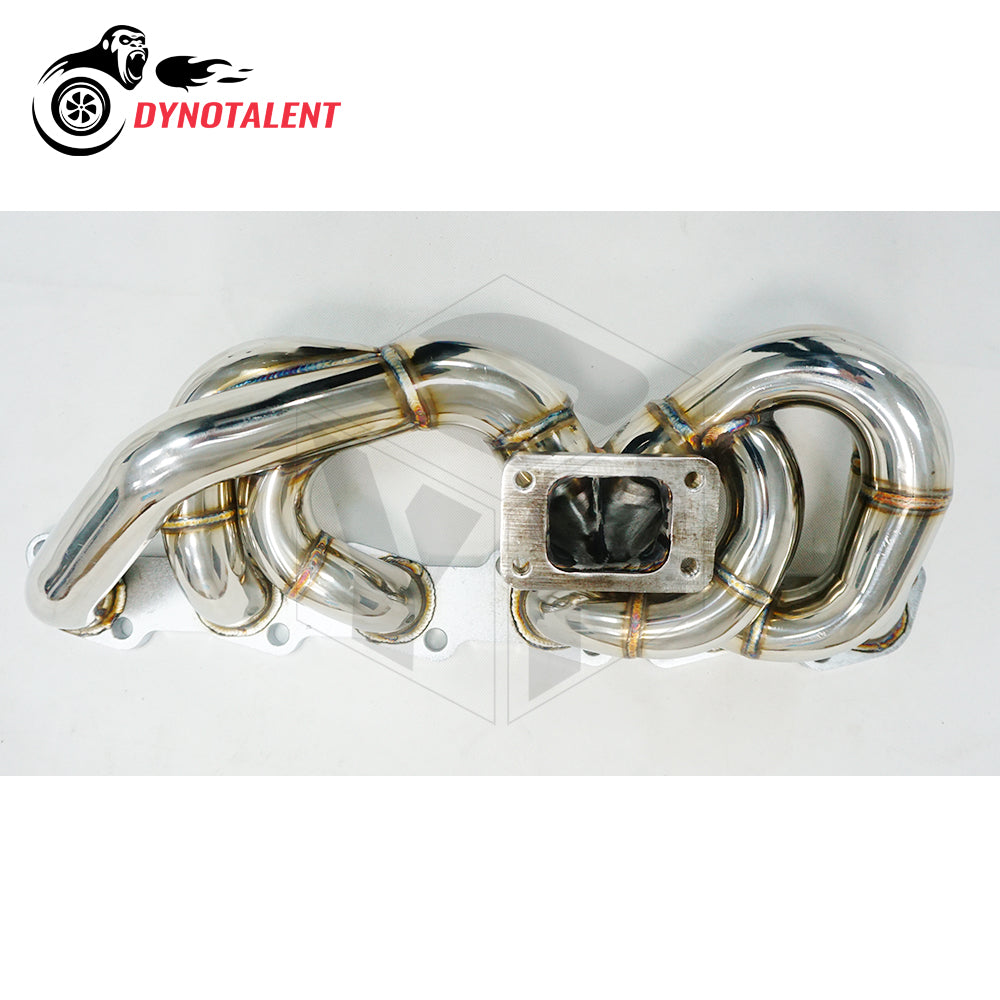 Dynotalent 44mm V band 42mm STAINLESS STEEL T3 Exhaust Low Mount MANIFOLD Turbo Header For RB20 RB25 Skyline R32 R33 R34 RB20DET