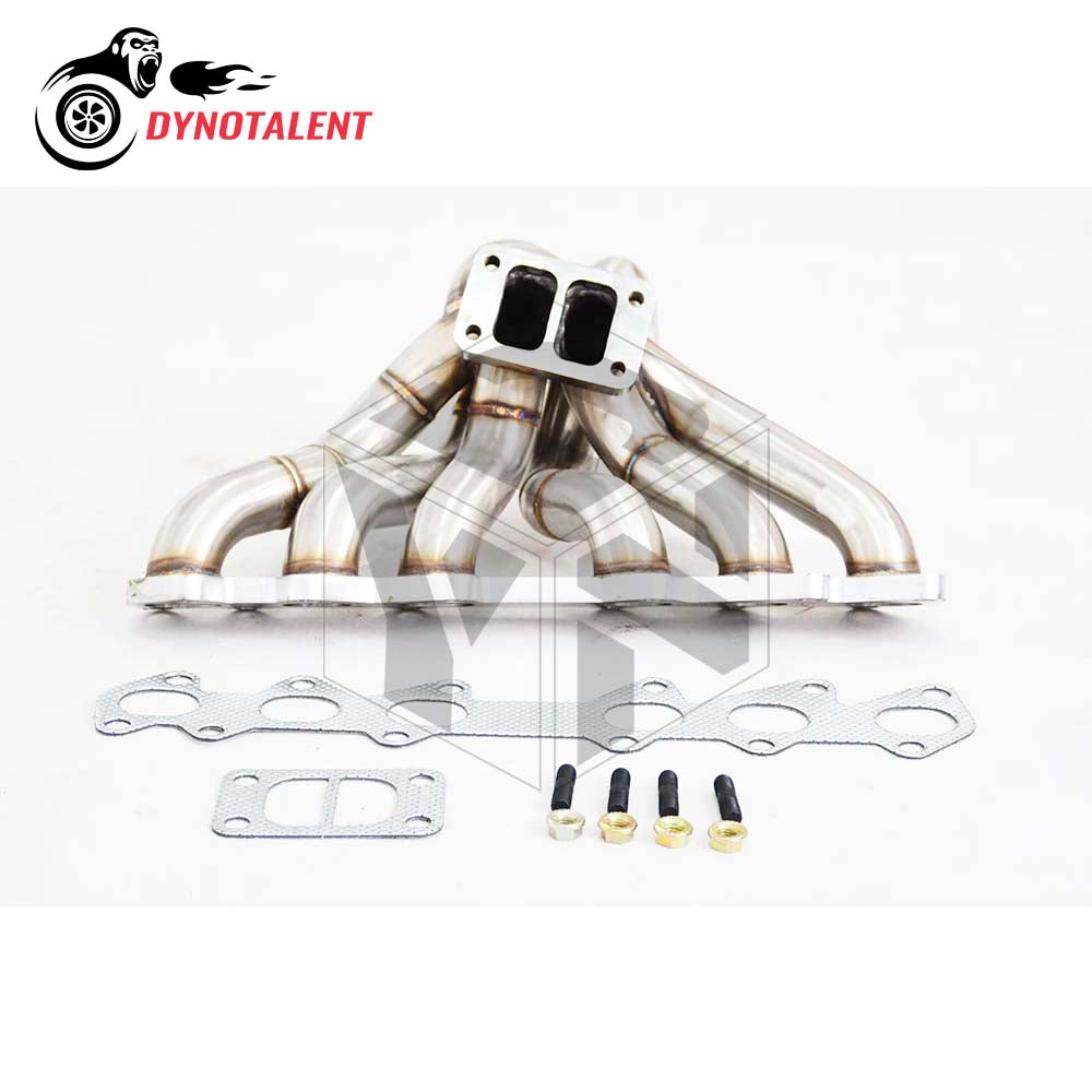 Dynotalent SS304 T3 Twin Scroll Turbo Equel length Manifold Exhaust Fits for TOYOTA Supra 2JZ-GTE 2JZ 93-97