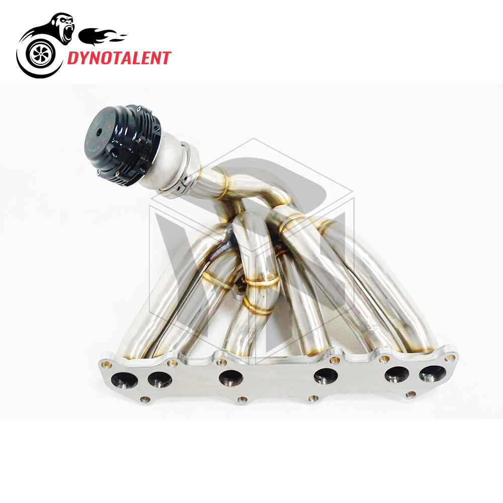 Dynotalent T3/T4 SS304 Twin Scroll Equal Length V-band Turbo Manifold With 44mm Wastegate For 1JZGTE VVTI