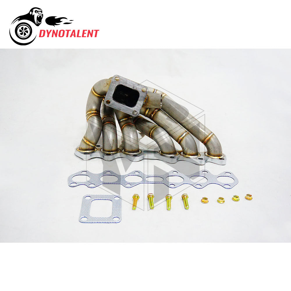 Dynotalent 3mm Thick schedule 40 Stainless Steel Equal Length T4 Turbo Manifold Supra 2JZGTE 2JZ-GTE 2JZ GTE 1993-1998