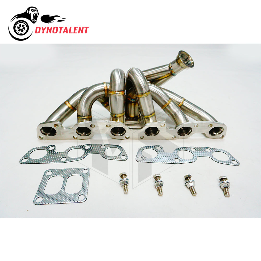 Dynotalent T4 Top Mount Twin Scroll Turbo Manifold 3mm Mild Steel For Nissan Skyline GTR R33 R32 R34 RB26 RB26DET