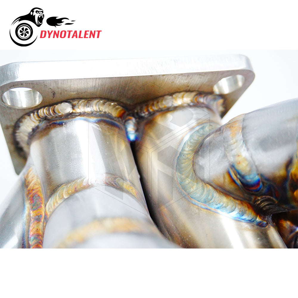 Dynotalent T4 Top Mount Twin Scroll Turbo Manifold 3mm Mild Steel For Nissan Skyline GTR R33 R32 R34 RB26 RB26DET