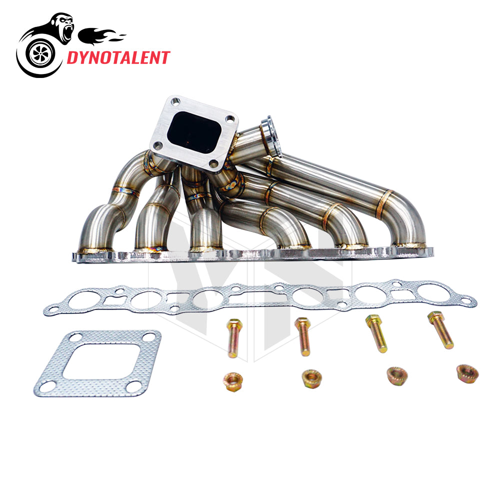 Dynotalent SS304 3mm Steam Pipe Equal Length T4 Turbo Manifold for Supra MK4 2JZGE 2JZ GE