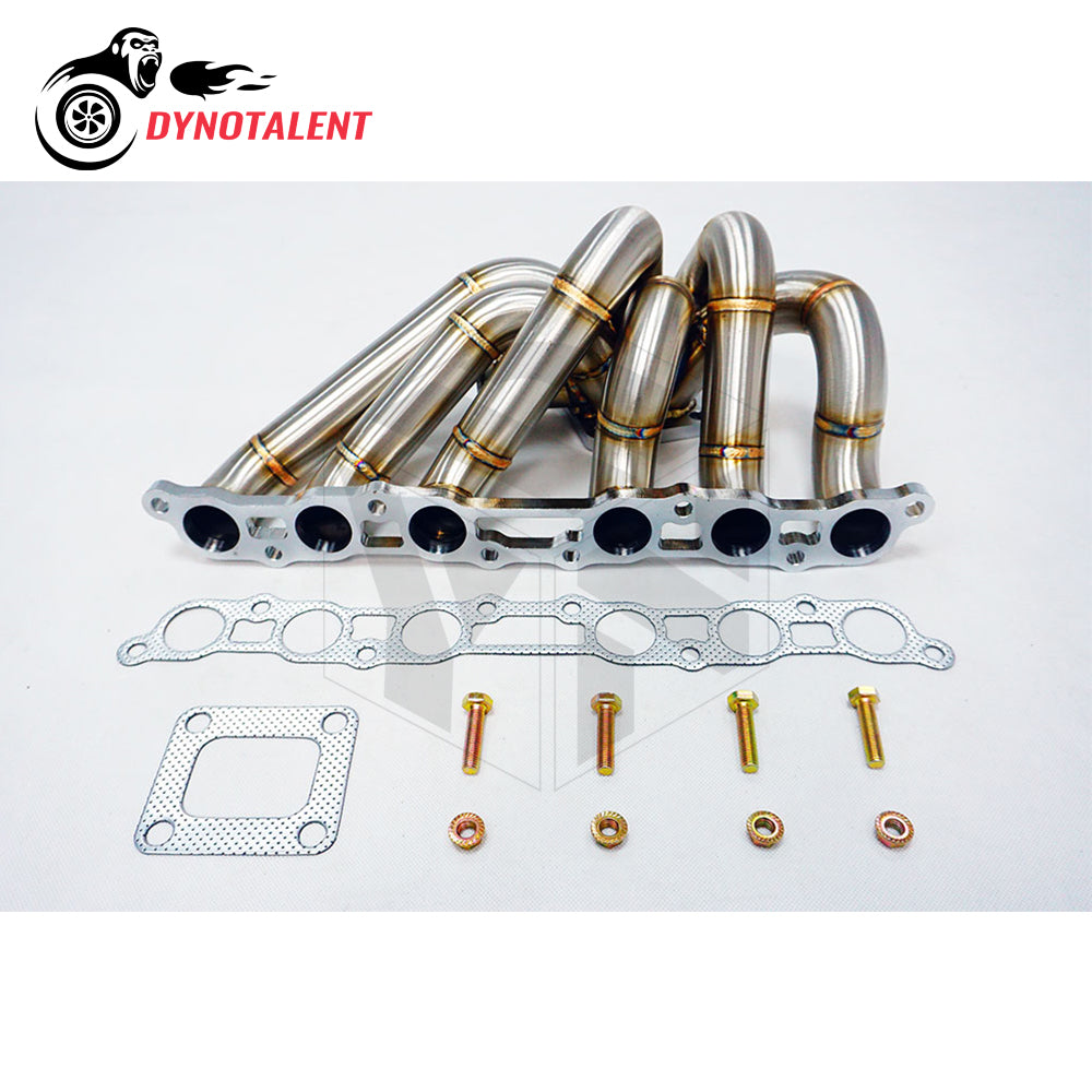 Dynotalent SS304 3mm Steam Pipe Equal Length T4 Turbo Manifold for Supra MK4 2JZGE 2JZ GE