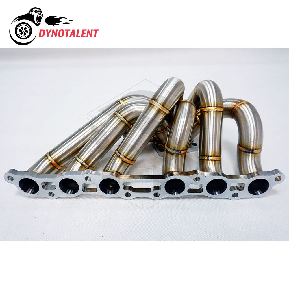 Dynotalent SS304 3mm Steam Pipe Equal Length T4 Turbo Manifold+44mm Wastegate for Supra MK4 2JZGE 2JZ GE