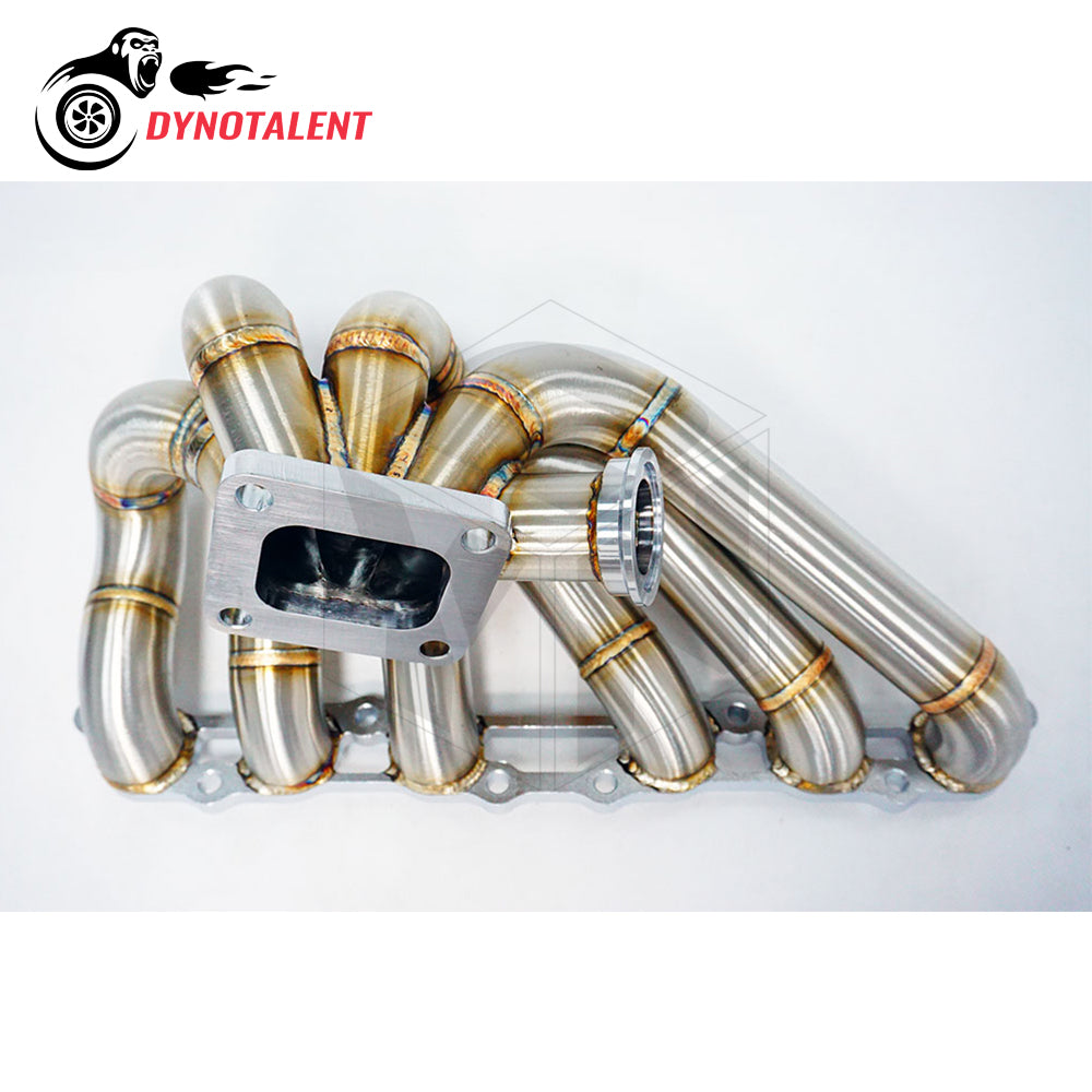 Dynotalent SS304 3mm Steam Pipe Equal Length T4 Turbo Manifold+44mm Wastegate for Supra MK4 2JZGE 2JZ GE