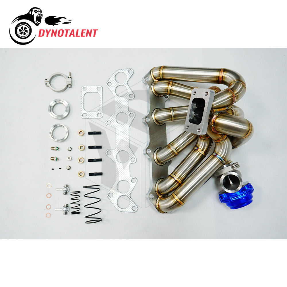 Dynotalent SS304 3.0mm Thick Steam Pipe T3 Flange 42mm OD Turbo Manifold With Wastegate For 1JZGTE VVTI