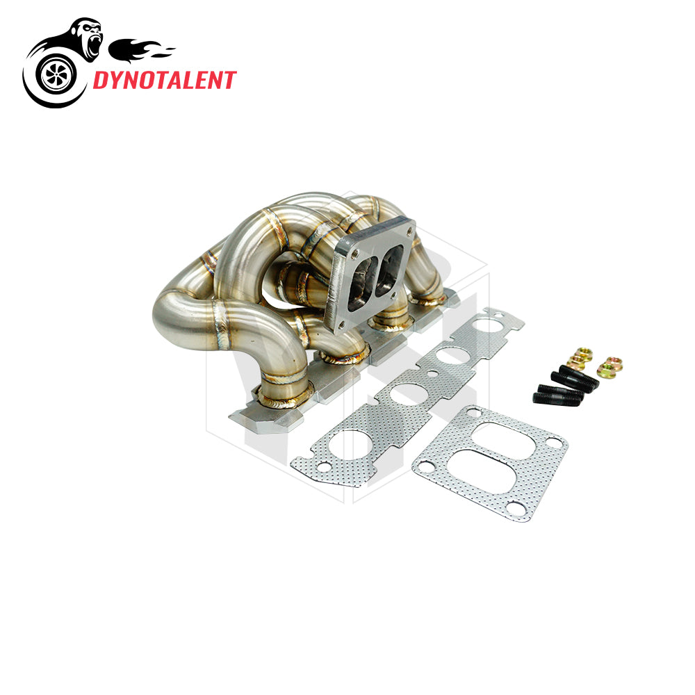 Dynotalent 42mm OD 3mm Stainless Steel 3mm T4 Twin Turbo Manifold for  AUDI A3 S3 A5 Q5 A6 TT/TTS GOLF MK5/6 JETTA EA888 Gen2 EA113 1.8T 20V VAG engines