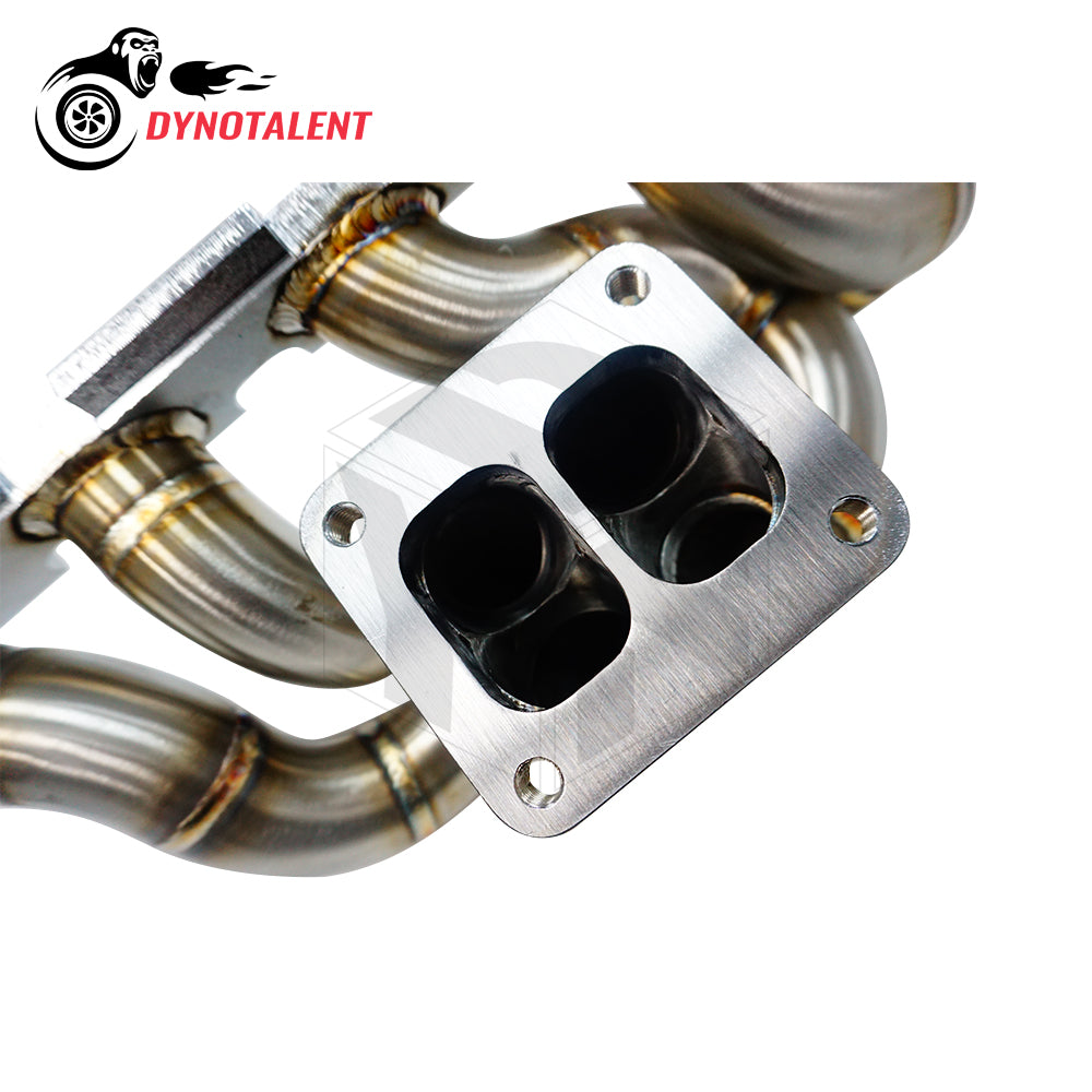 Dynotalent 42mm OD 3mm Stainless Steel 3mm T4 Twin Turbo Manifold for  AUDI A3 S3 A5 Q5 A6 TT/TTS GOLF MK5/6 JETTA EA888 Gen2 EA113 1.8T 20V VAG engines