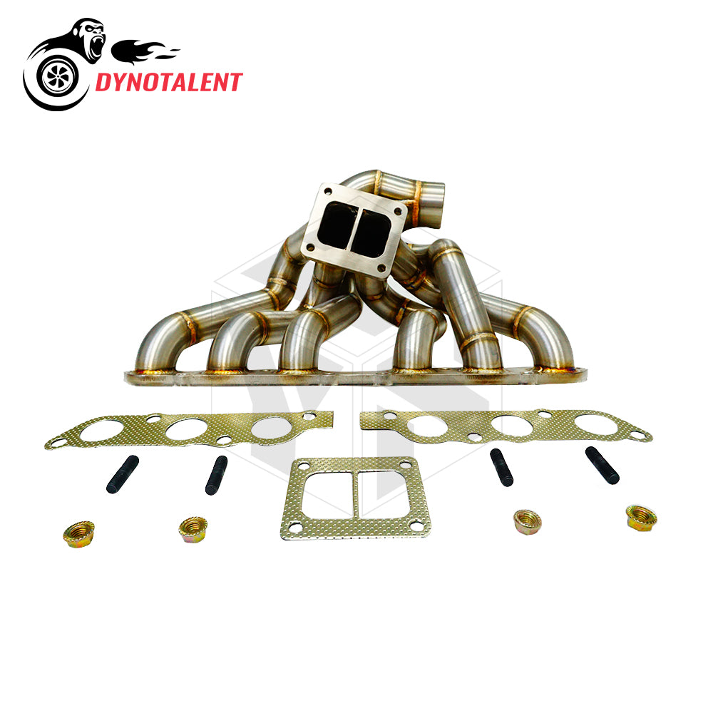 Dynotalent 3.0mm steam pipe T4 Twin equal length Turbo Manifold for Toyota Supra Mk4 Lexus GS300 2JZ-GE
