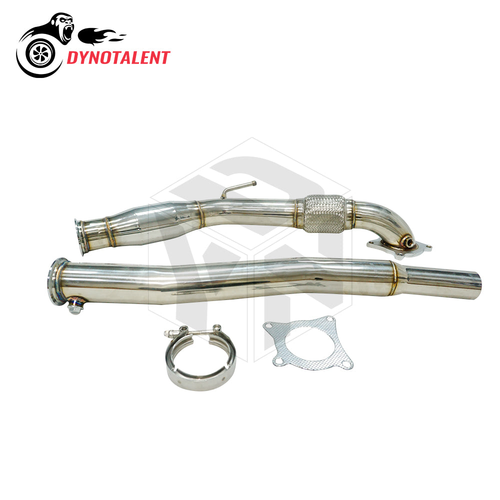 Dynotalent 200 cell Sport cat Catted Downpipe SS304 3'' Exhaust Turbo Downpipe For MK5 MK6 A3 2.0T