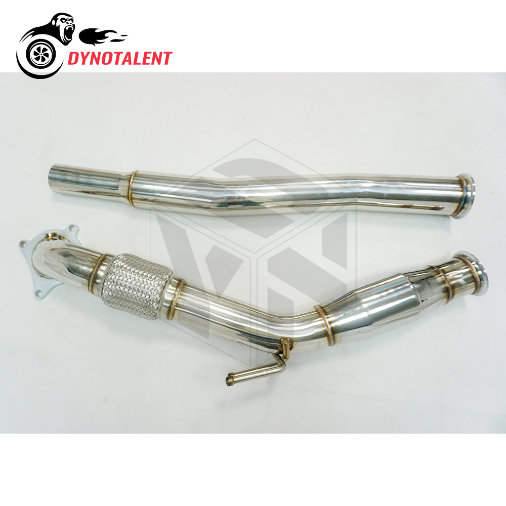 Dynotalent 200 cell Sport cat Catted Downpipe SS304 3'' Exhaust Turbo Downpipe For MK5 MK6 A3 2.0T