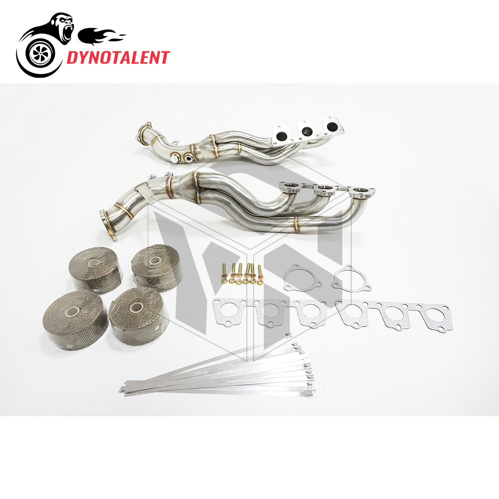 Dynotalent SS304 Long Tube Exhaust Header With Insulation tape For B8 3.0T S4 and S5 A7 A8 Q5 SQ5 3.0 TFSI V6