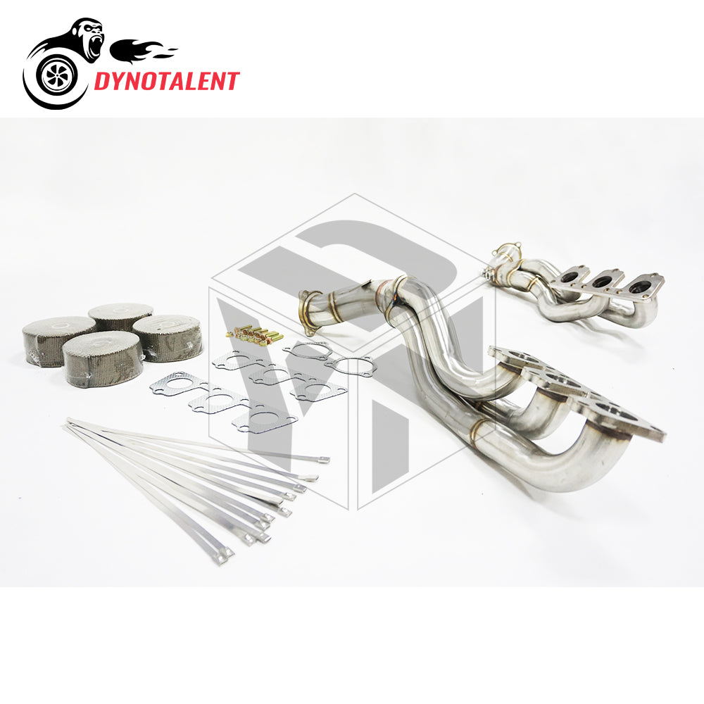 Dynotalent SS304 Long Tube Exhaust Header With Insulation tape For B8 3.0T S4 and S5 A7 A8 Q5 SQ5 3.0 TFSI V6