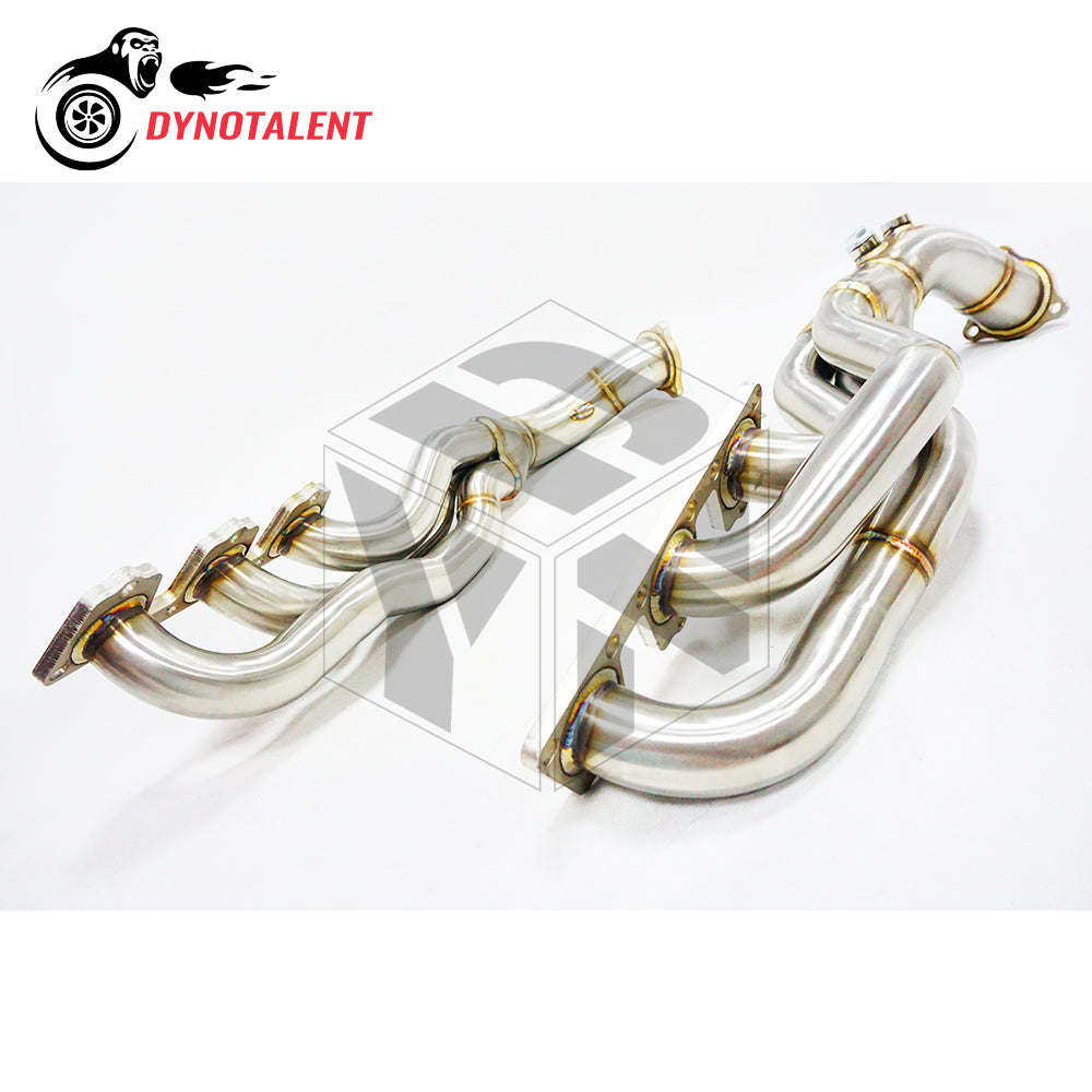 Dynotalent SS304 Long Tube Exhaust Header With Insulation tape For B8 3.0T S4 and S5 A7 A8 Q5 SQ5 3.0 TFSI V6