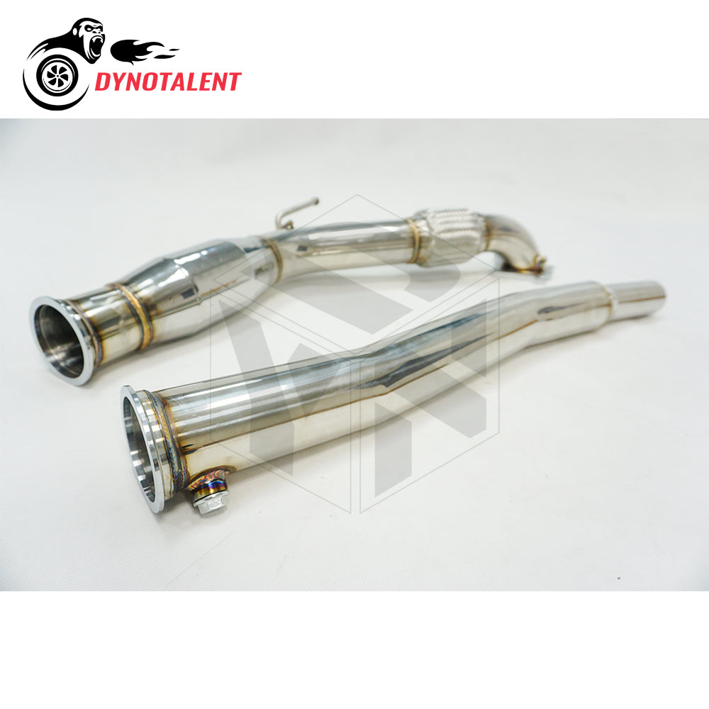 Dynotalent 200 cell Sport cat Catted Downpipe SS304 3'' Exhaust Turbo Downpipe For MK5 MK6 A3 2.0T