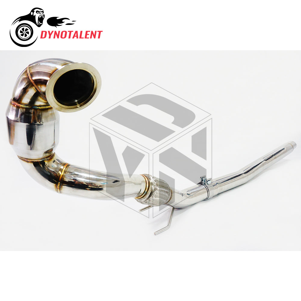 Dynotalent 3'' Turbo Stainless Downpipe with 200cell cat  SS304 for A3 S3 8V TT MK7 R 2.0T 2014+