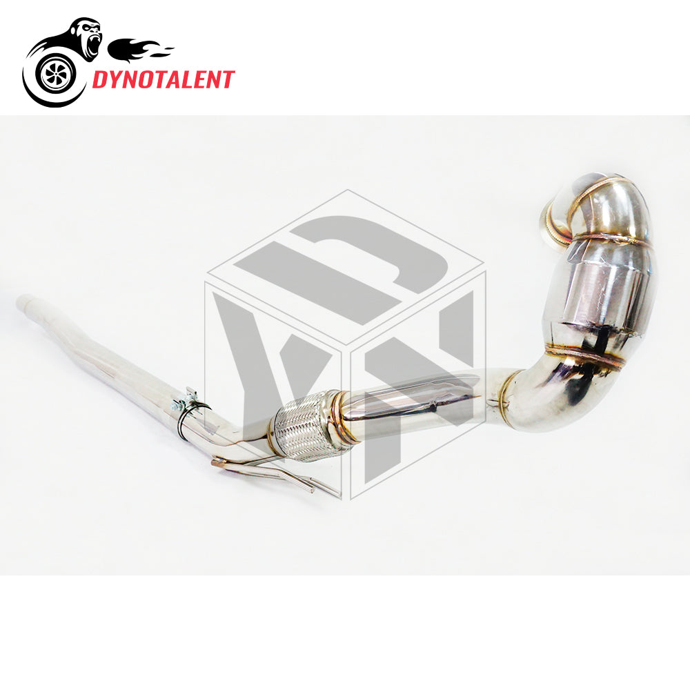 Dynotalent 3'' Turbo Stainless Downpipe with 200cell cat  SS304 for A3 S3 8V TT MK7 R 2.0T 2014+