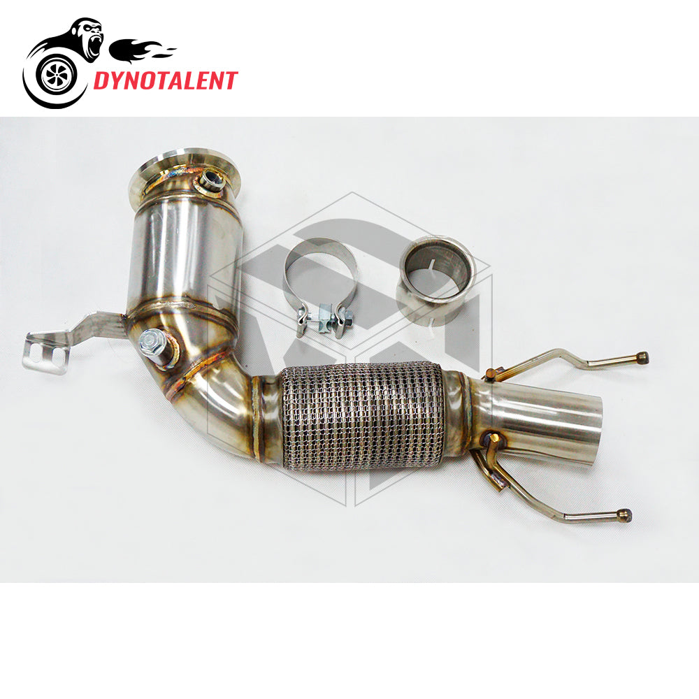 Dynotalent SS304 Downpipe With 200cell Sport Cat WIth Adapter FOR MINI COOPER S MK3 F56 2.0T 2014+