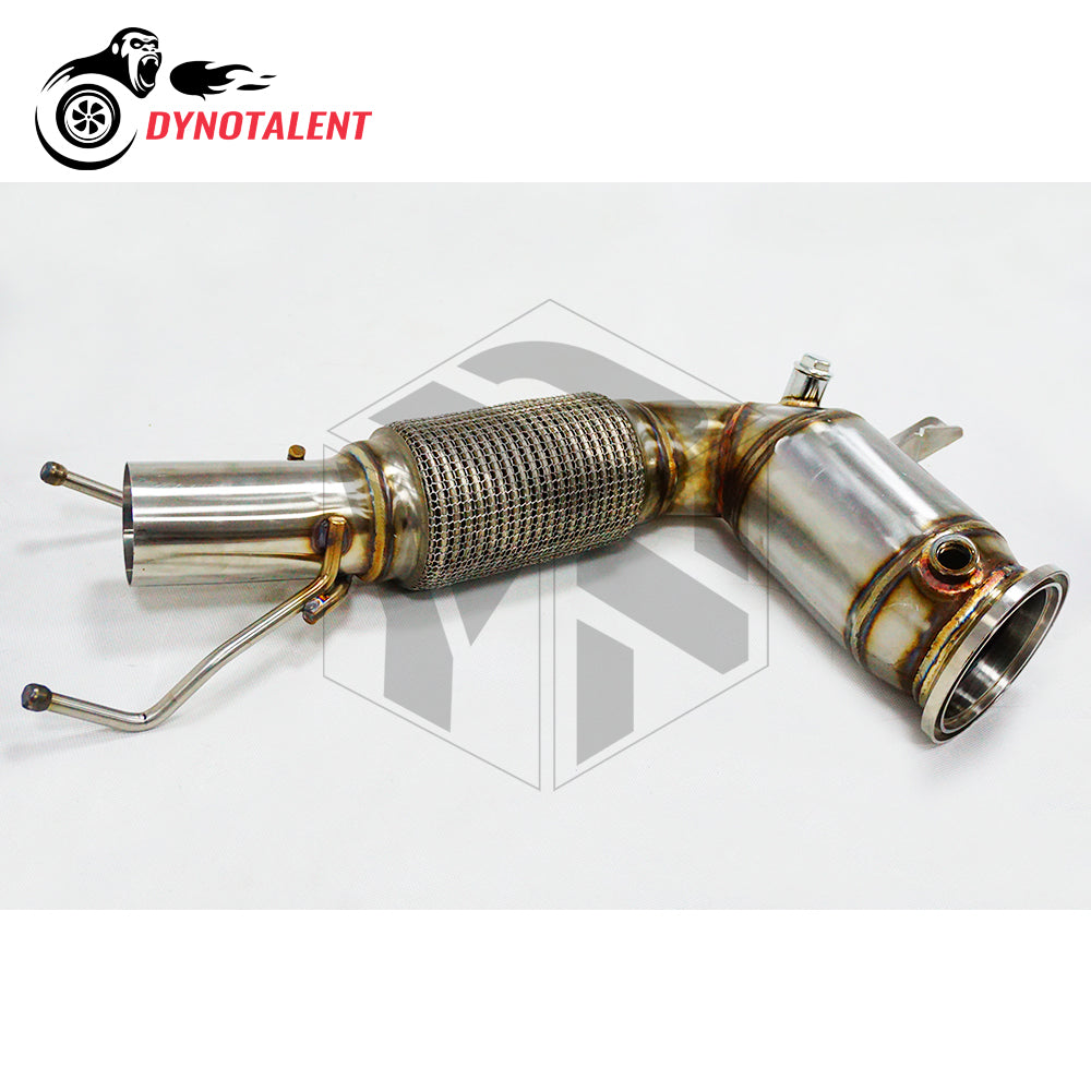 Dynotalent SS304 Downpipe With 200cell Sport Cat WIth Adapter FOR MINI COOPER S MK3 F56 2.0T 2014+