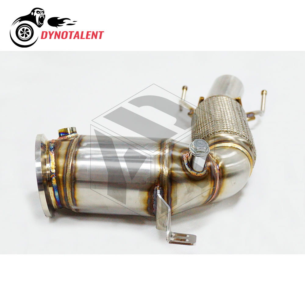 Dynotalent SS304 Downpipe With 200cell Sport Cat WIth Adapter FOR MINI COOPER S MK3 F56 2.0T 2014+