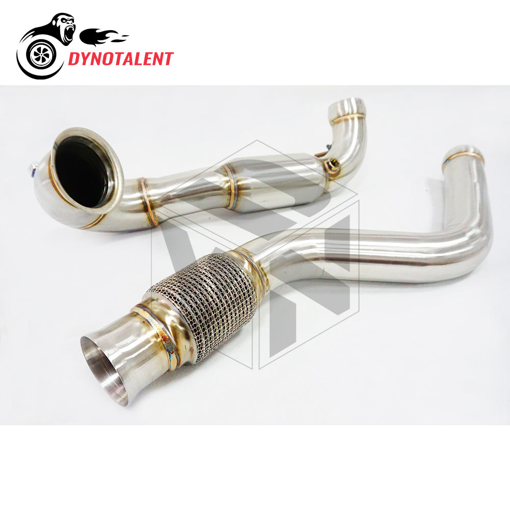 Dynotalent 3.5'' Exhaust Downpipe With 200cell Spost Cat New Design FOR BENZ AMG GLA45 CLA45 A45 25HP+ 2014-2016