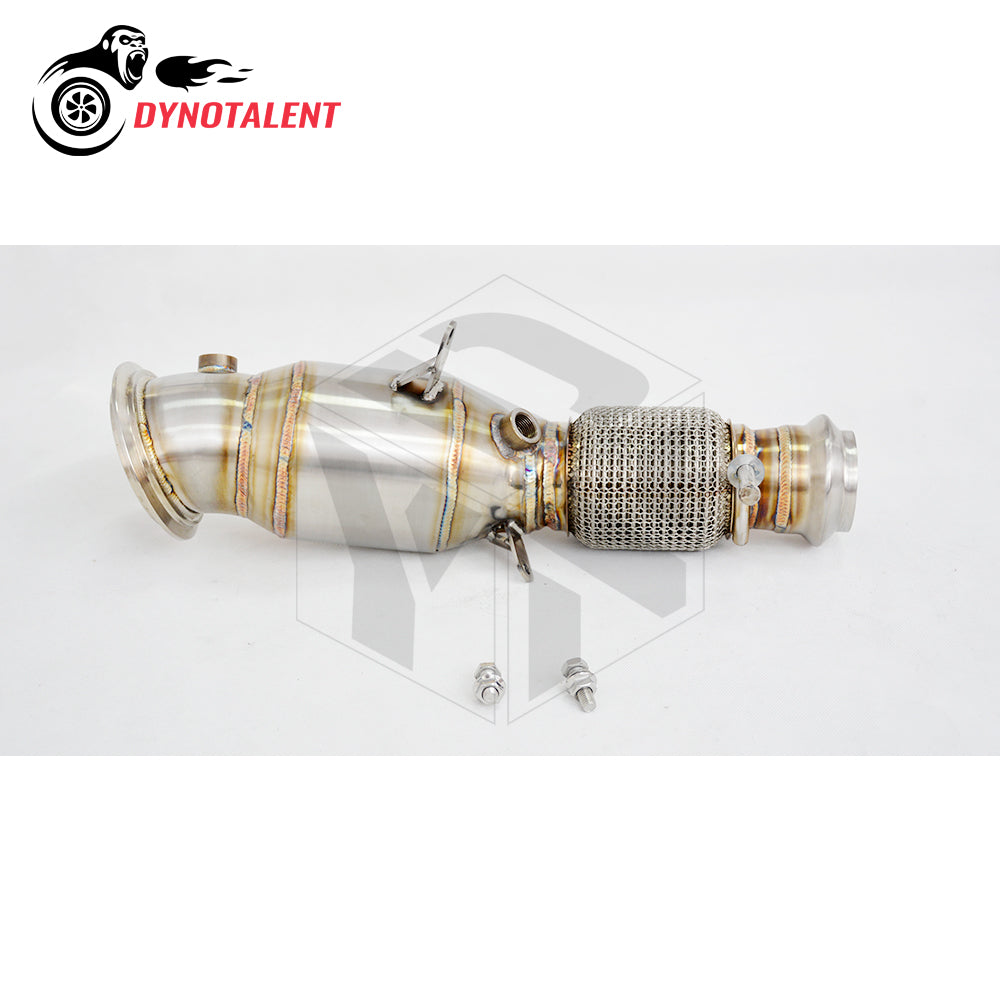 Dynotalent Stainless Steel 304 3.5'' High Flow Performance Catless Downpipe For BMW N26 F18 520I 528I 530I 2.0T 2010-2016