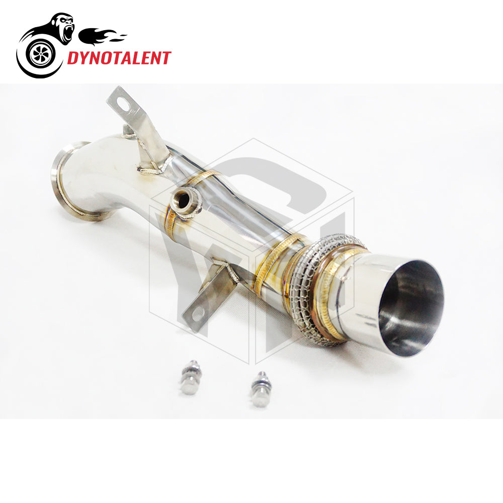 Dynotalent Exhaust Downpipe 3.5'' For N55 Engine E70 E71 X5 X6 2010-2017 F10 F11 535i F12 F13 640I