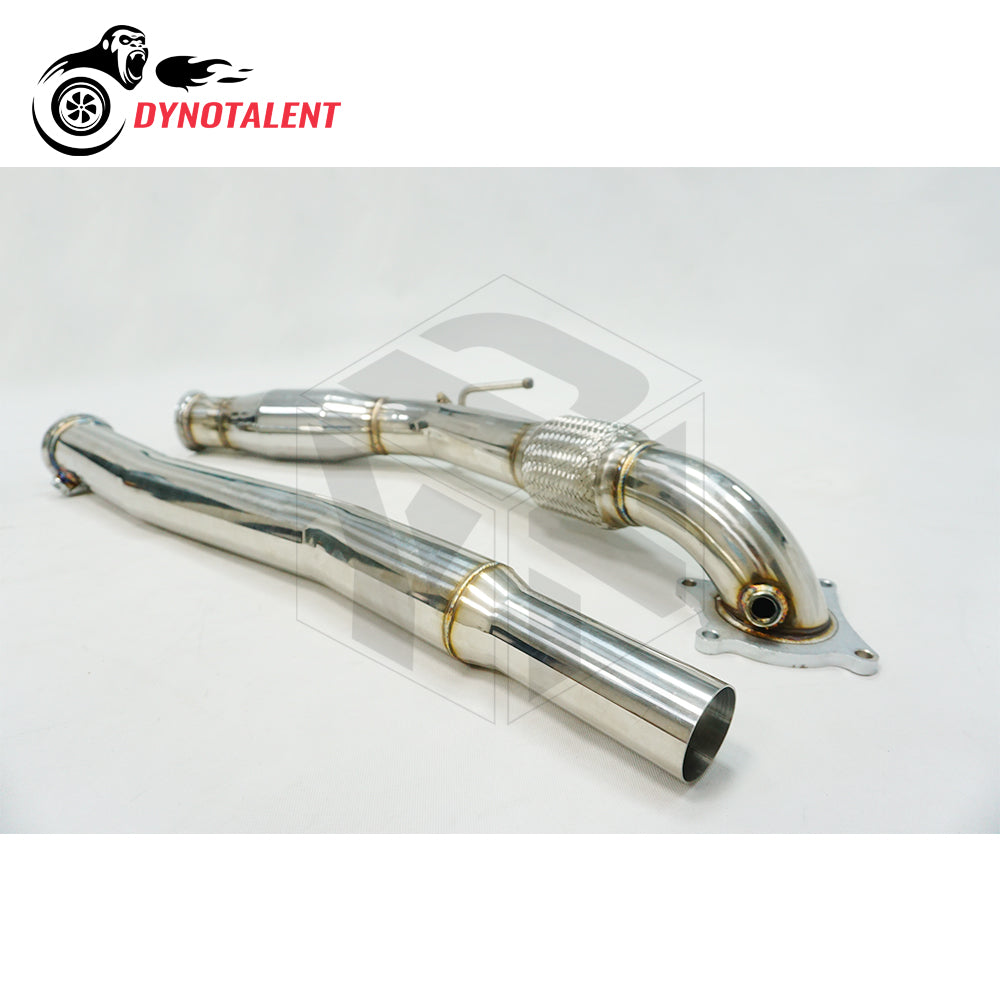 Dynotalent 200 cell Sport cat Catted Downpipe SS304 3'' Exhaust Turbo Downpipe For MK5 MK6 A3 2.0T