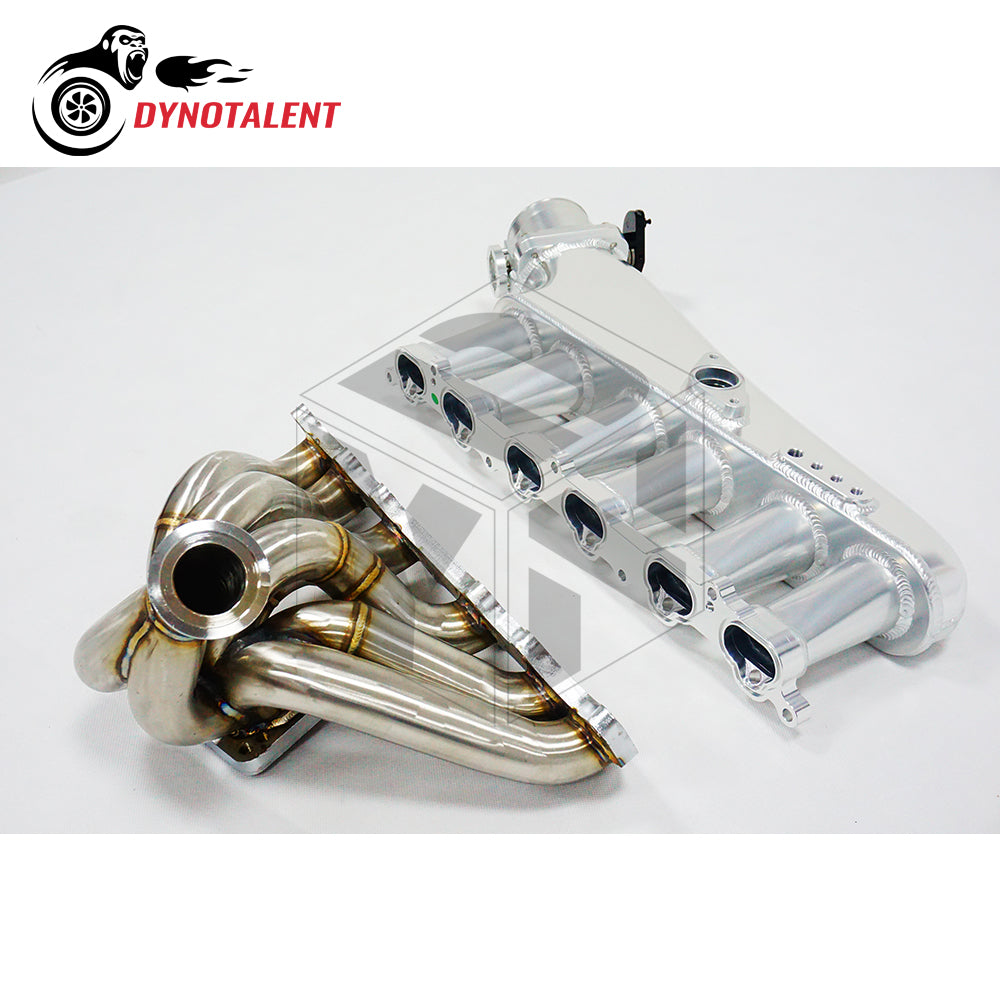 Dynotalent 90mm Throttle Body with 6 Injector Turbo Manifold + Billet Intake Manifold For Supra 1JZ VVTI 1JZGTE