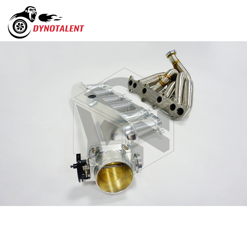 Dynotalent 90mm Throttle Body with 6 Injector Turbo Manifold + Billet Intake Manifold For Supra 1JZ VVTI 1JZGTE