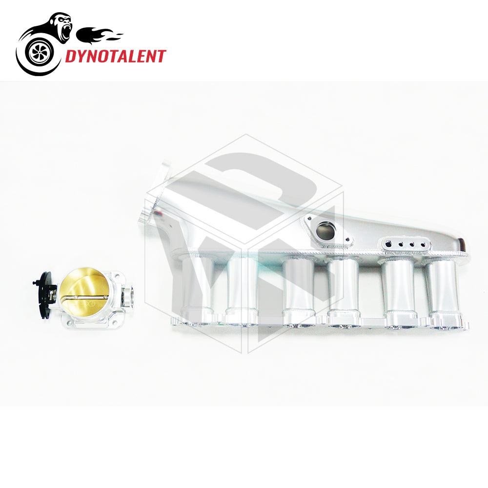 Dynotalent 90mm Throttle Body with 6 Injector Turbo Manifold + Billet Intake Manifold For Supra 1JZ VVTI 1JZGTE