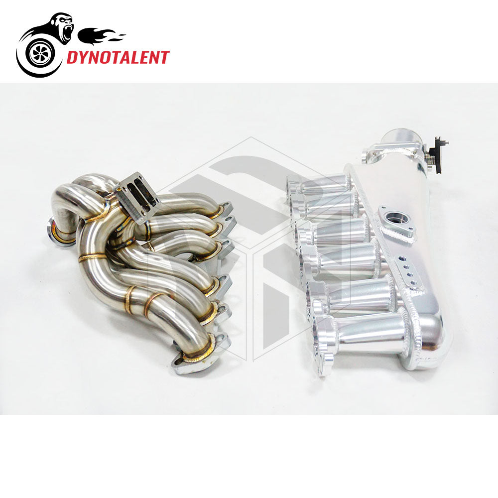 Dynotalent 90mm Throttle Body with 6 Injector Aluminum Billet Intake Manifold Set For Supra 2JZ VVTI 2JZGTE 1993-1998