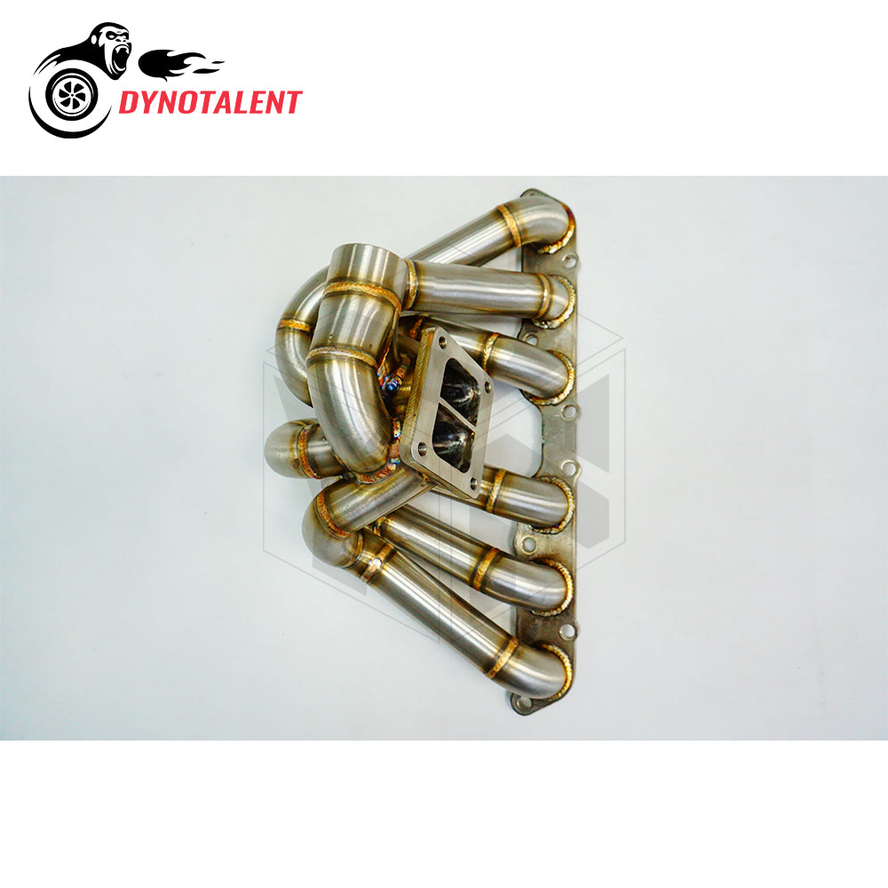 Dynotalent 3.0mm steam pipe T4 Twin equal length Turbo Manifold for Toyota Supra Mk4 Lexus GS300 2JZ-GE