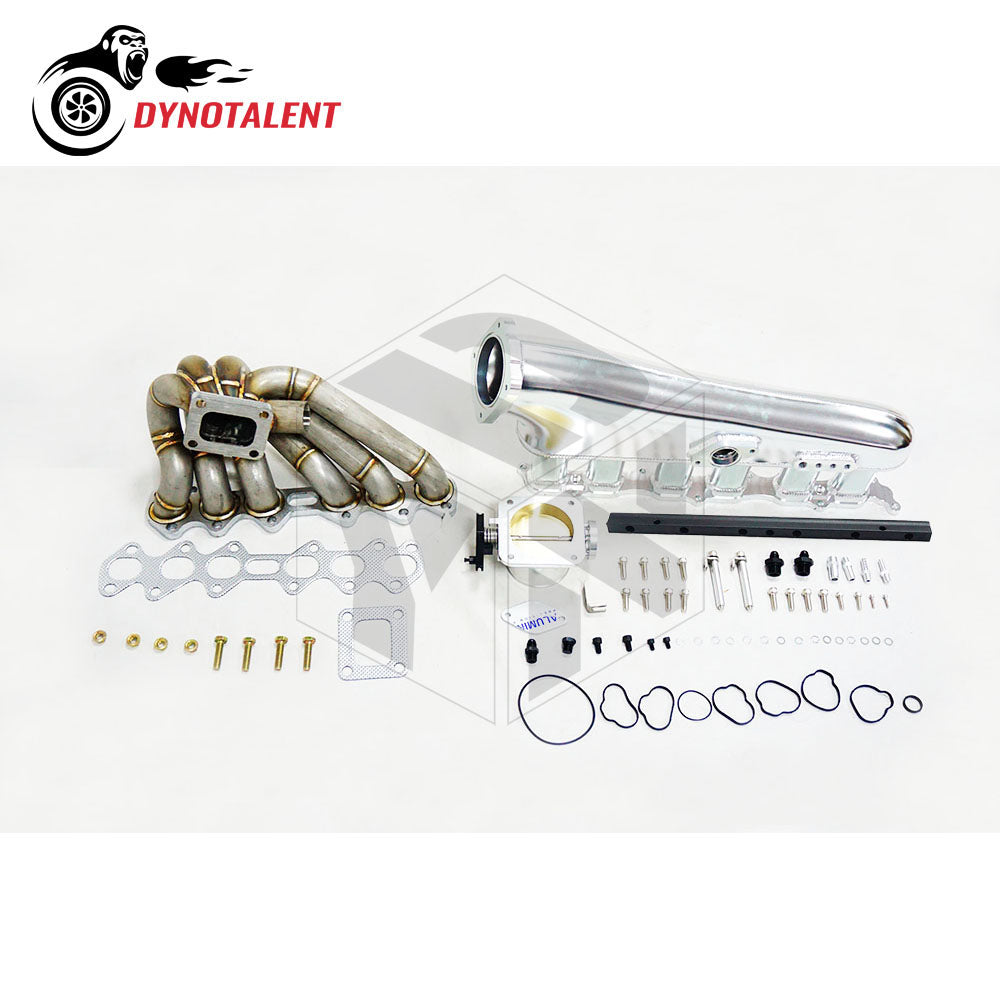 Dynotalent Aluminum Billet Intake Manifold Kits With Turbo Manifold For TOYOTA Supra 2JZ VVTI 2JZGTE 6 Injector 1993-1998